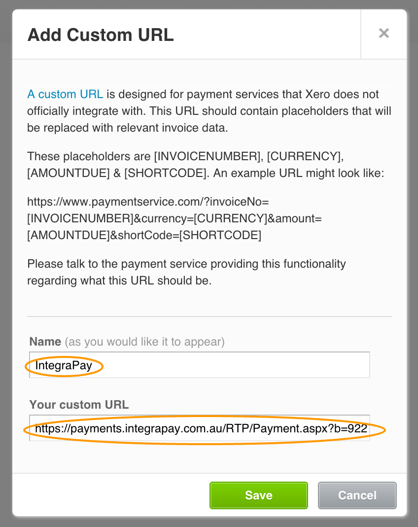 IntegraPay Online Payment Custom URL