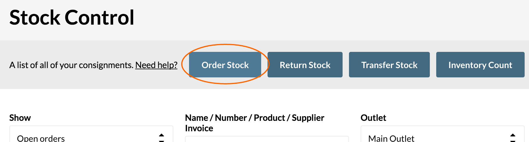 Stock Control Order Stock Purchase Order Vend