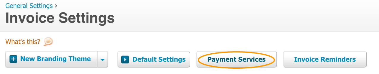 Xero Payment Services Invoice Settings