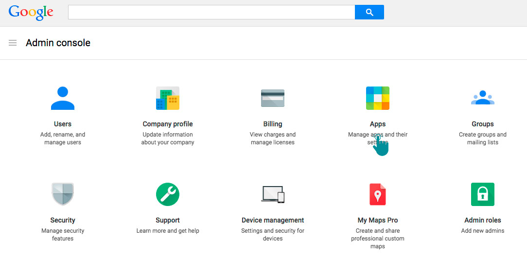 Google-Apps-Dashboars-Settings