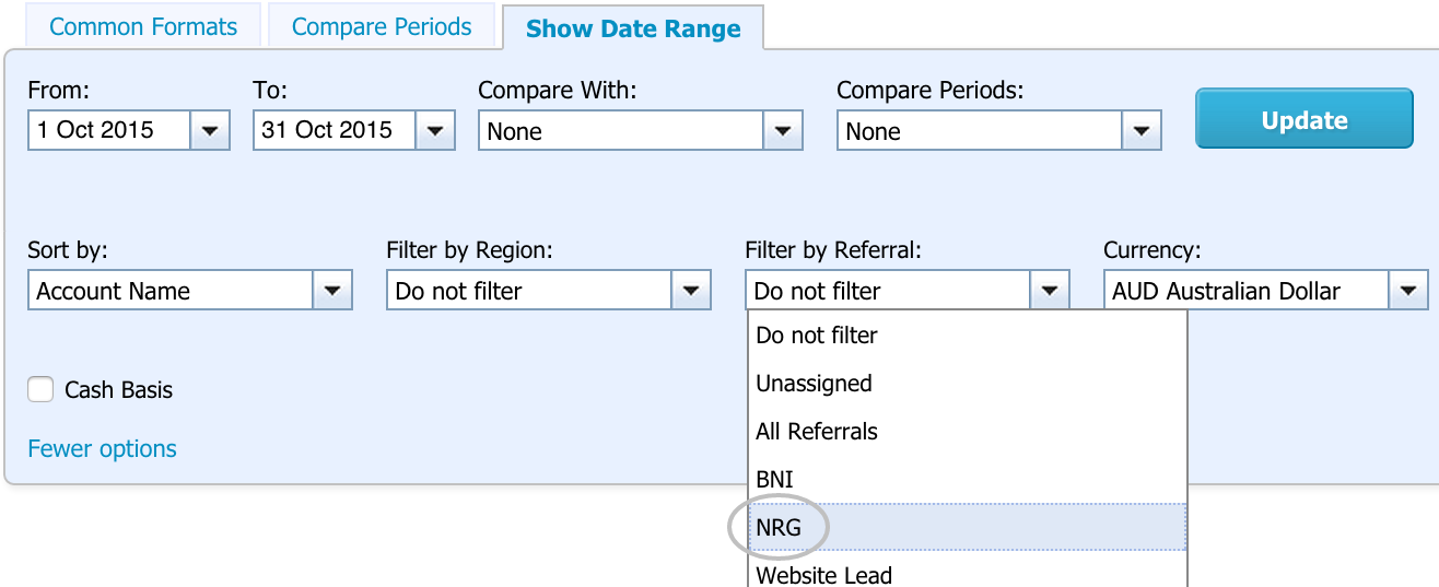 Filter by Invoices by Referral in Xero