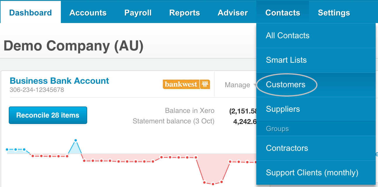 Customer settings for referral tracking in xero