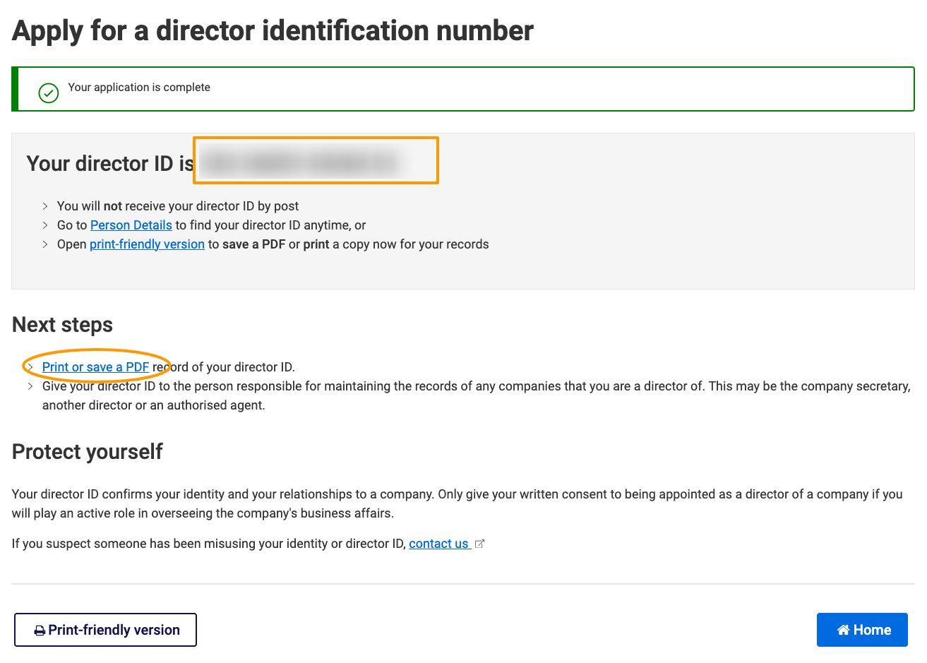 Australian Business Registry Services Issued Your director identification number