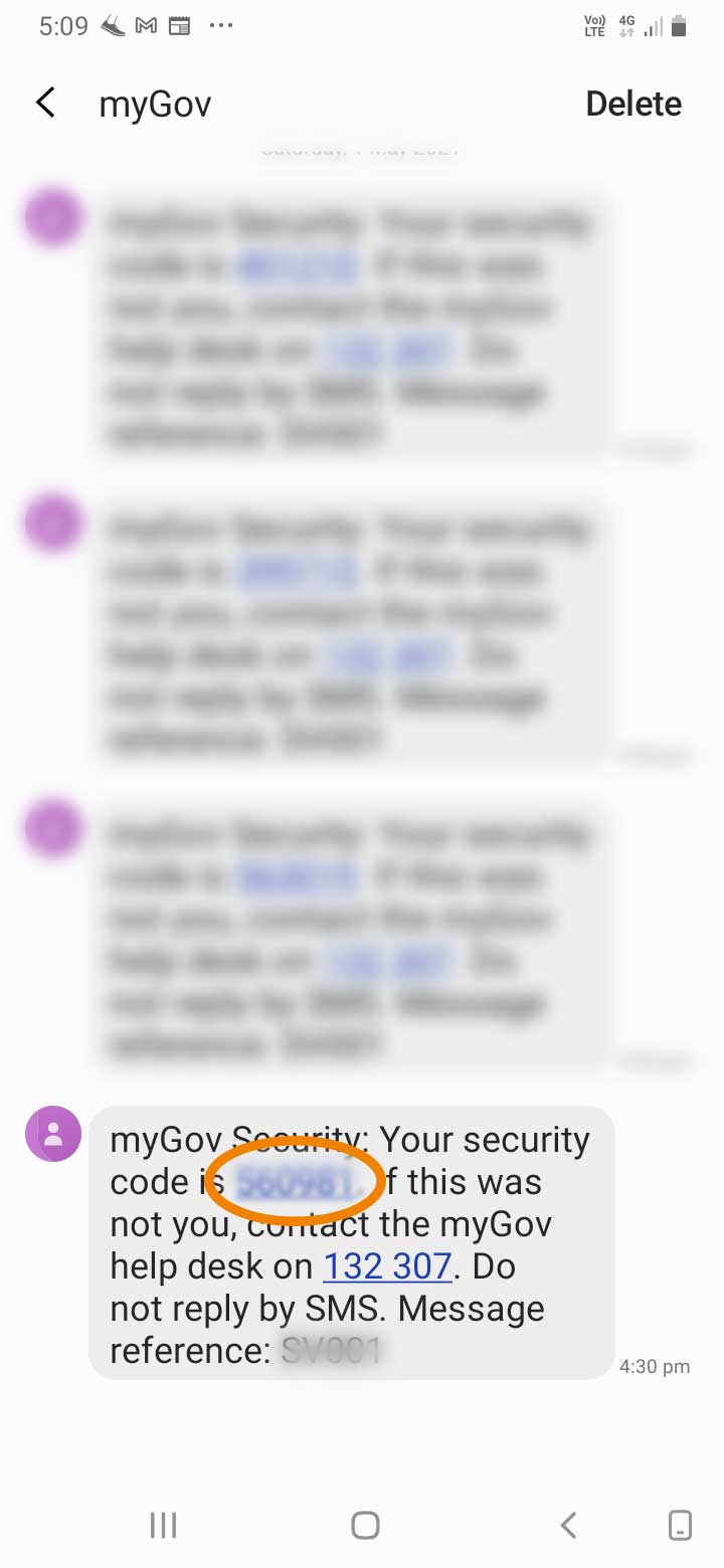 myGov NDIS two factor authentication sms txt