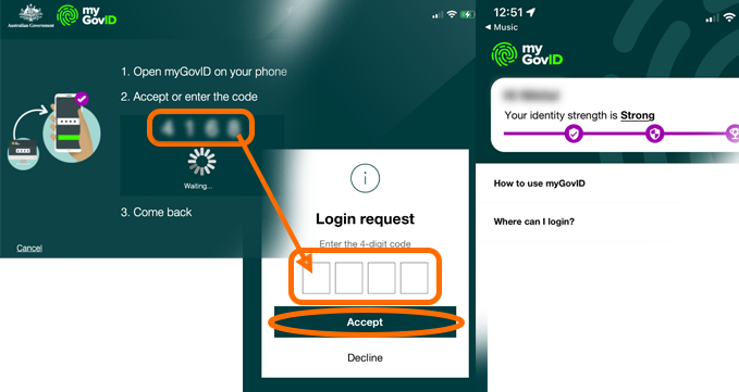 Login MyGovID Two Step Authentication 2FA 2SA