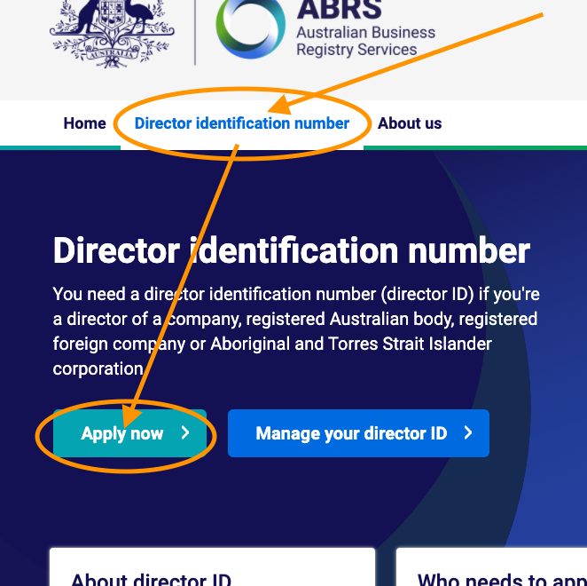 DIN Apply Now Australian Business Registry Services