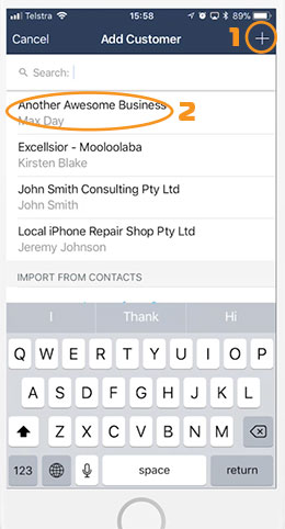 Adding new customers to free invoicing on your iPhone and Android