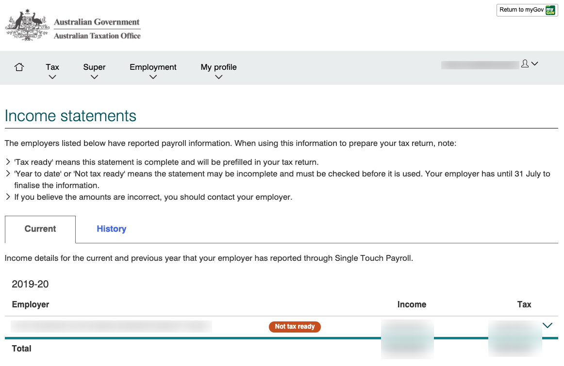 how to access my income statement payment summary group certificate on mygov stripe financial statements