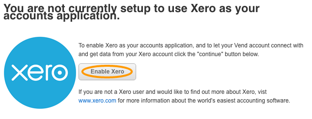 Enable Xero in Vend