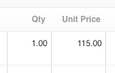 Qty Quantity and Unit Price in Xero Invoice