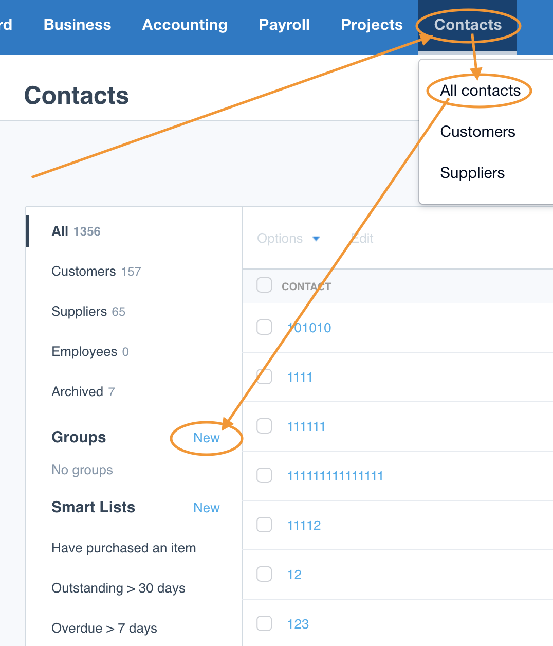 Create Contact Group in Xero for TPAR