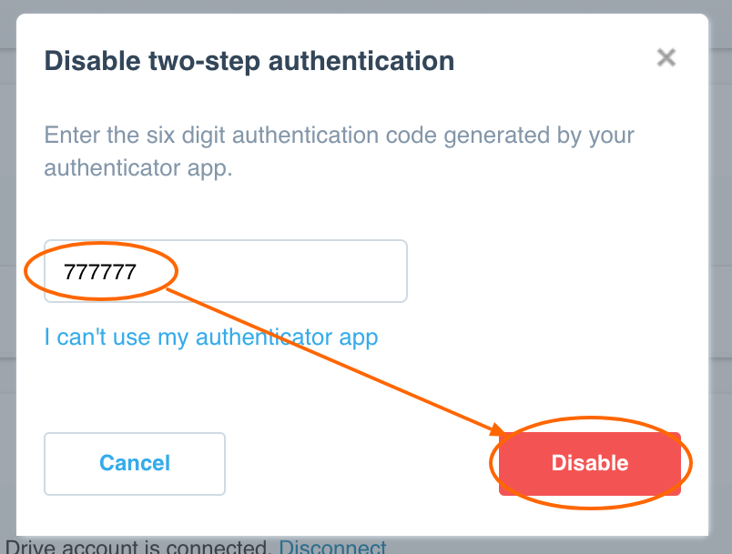 Enter your two step authentication 2fa from old google authenticator