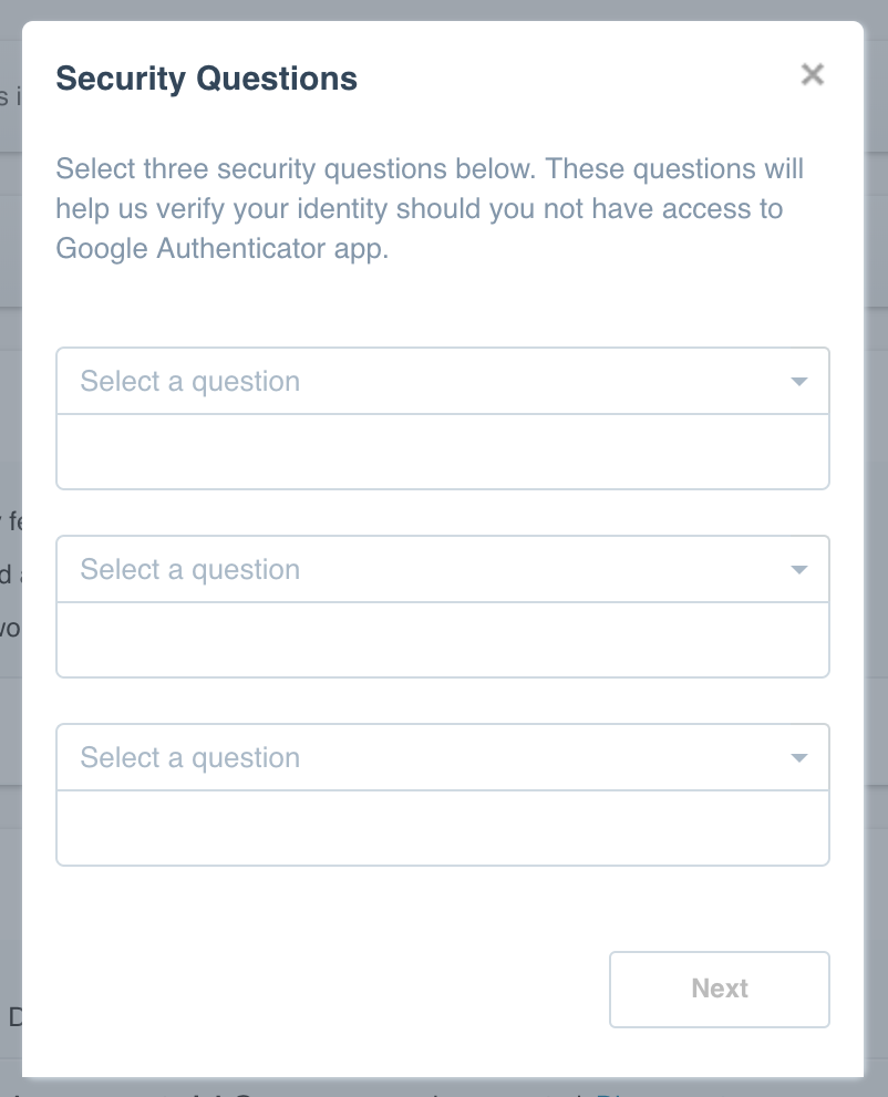 2SA three Security Questions