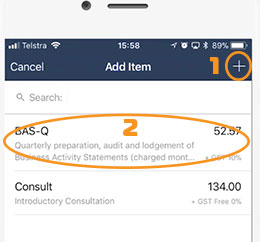 Add Invoice Items to Free Invoice on iPhone Android