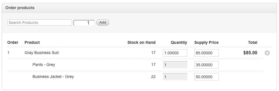 Ordering Composite Products in Vend Stock Order