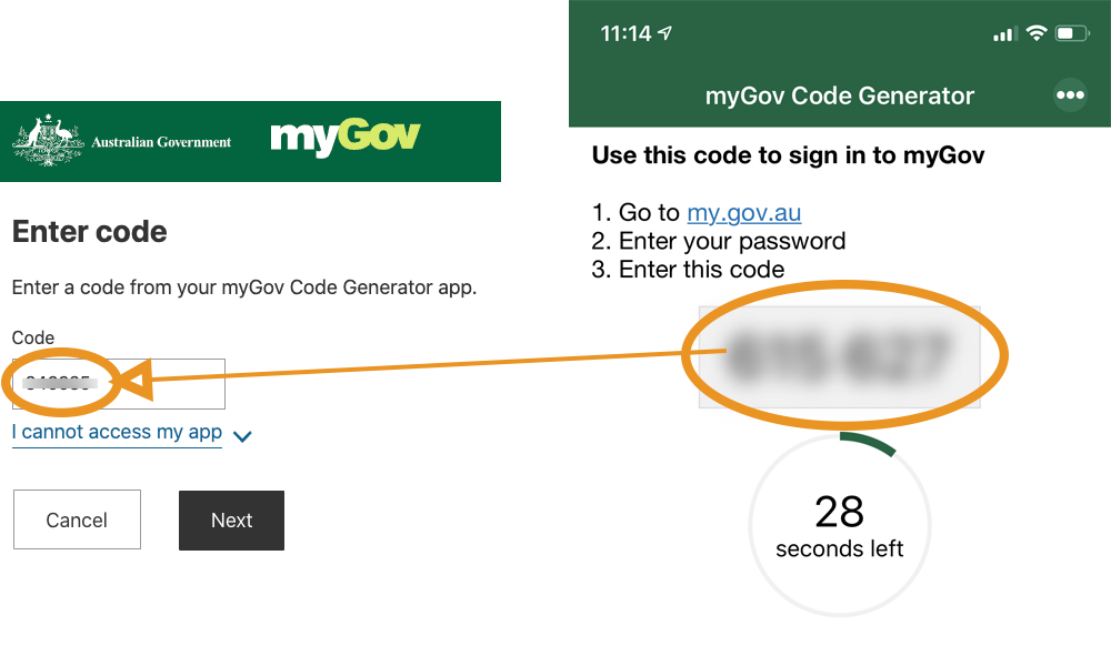 Kopioi 2fa 2SA Code MyGov saadaksesi maksutiedot